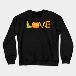 Pumpkin Love Motiv with leaves and grain Design Crewneck Sweatshirt